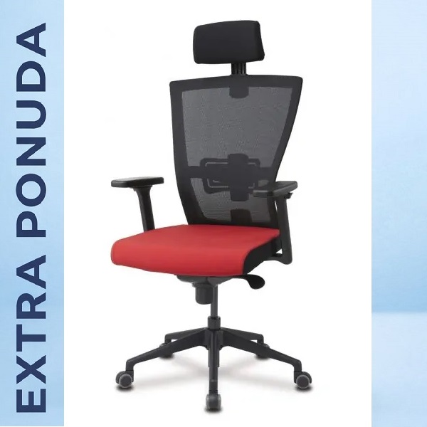 Ergonomska stolica NUCLEAR sa crvenim sedistem i mrezom