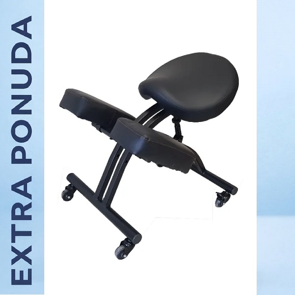 Klececa ergo stolica FEZCO sa tockicima crna eko koza